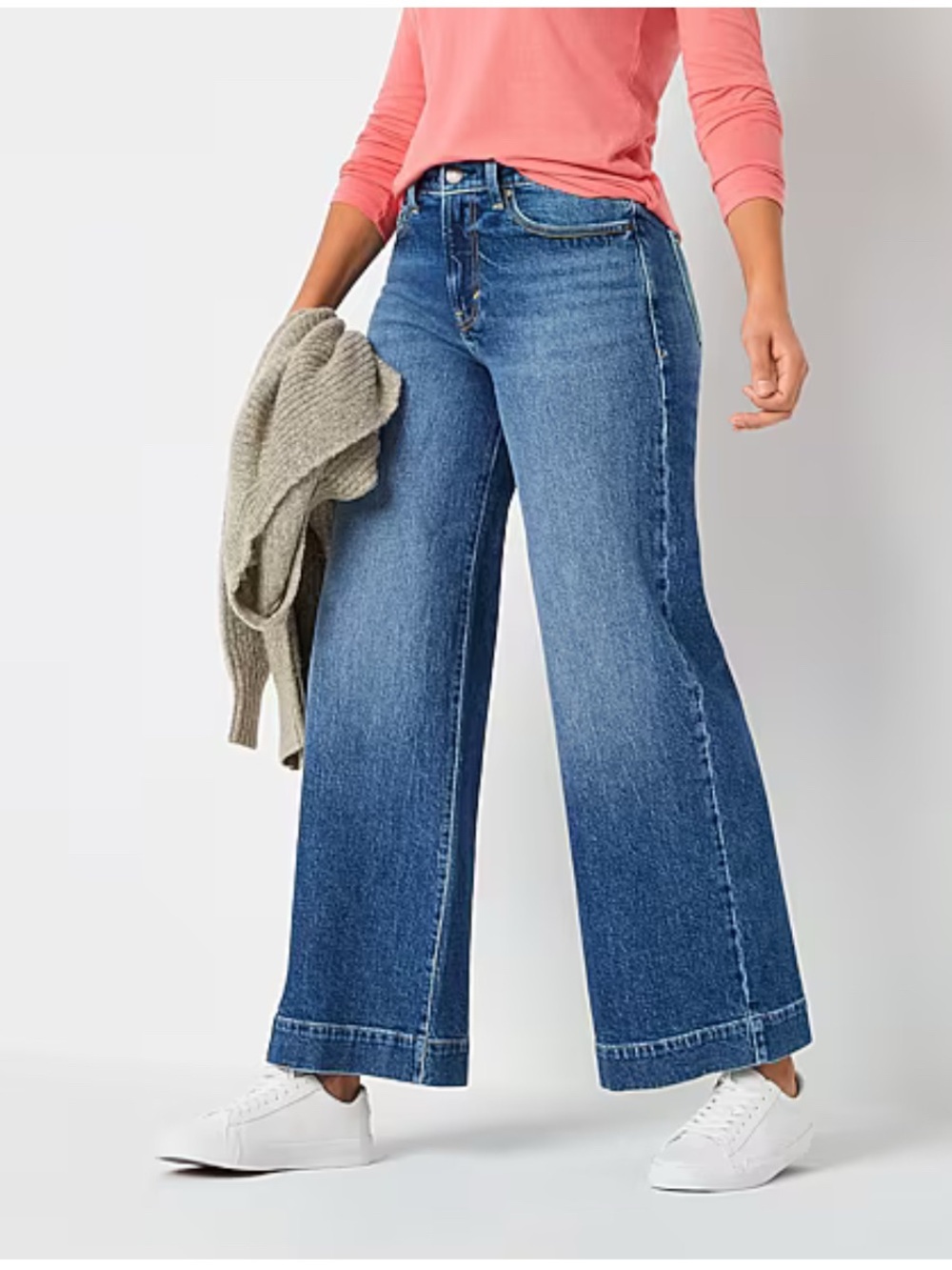 a.n.a Dark Blue High-Rise Wide Leg Jeans